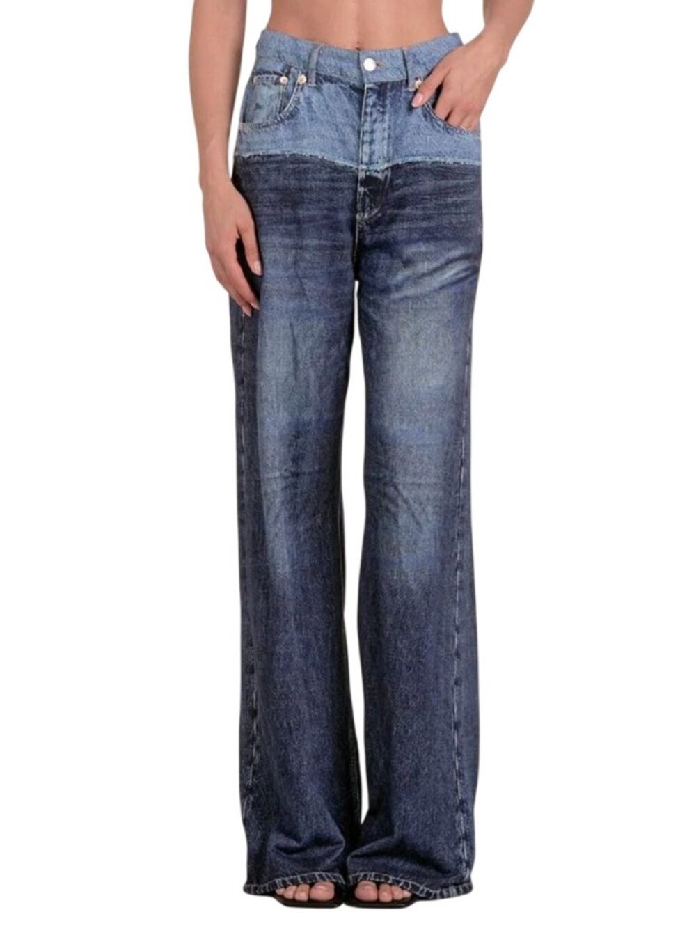 Elan Jade Sweatpant Jean Colorblock NWT - Size M
